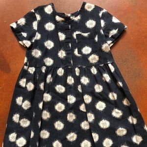 Navy polka dot girls dress